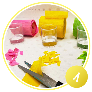 Malen mit nassem Krepp Schritt 1